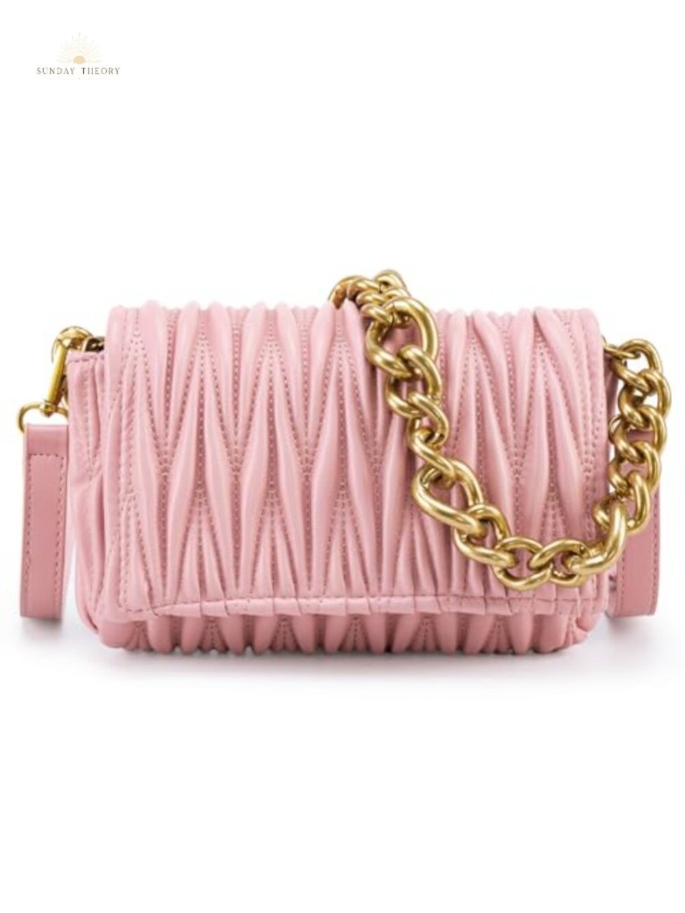 Quilted Faux Leather Crossbody Clutch with Chain Strap